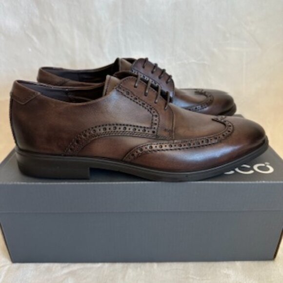 NIB! Ecco Mens Melbourne Lace Tie Casual Dress Oxfords 621664 Cocoa Brown Size10